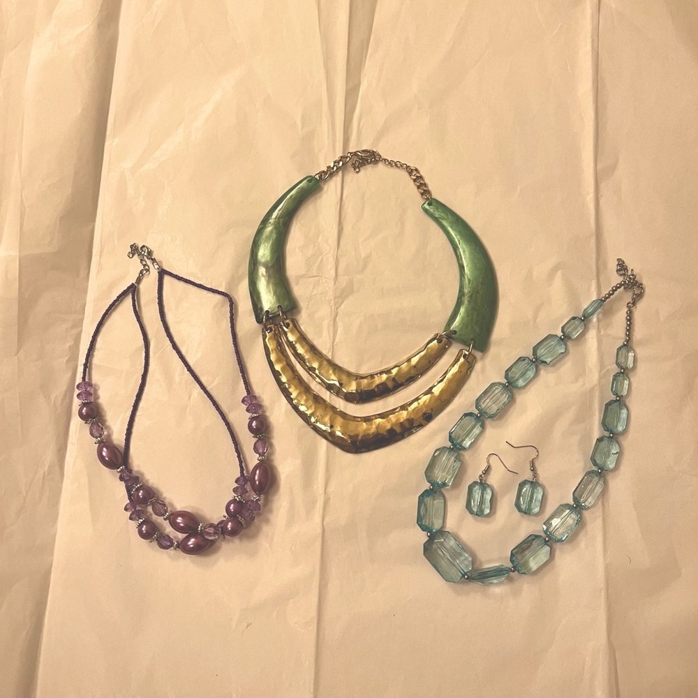 Set of costume necklaces